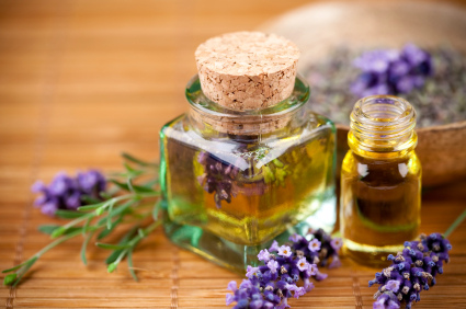 Essential Oil in Brown Table